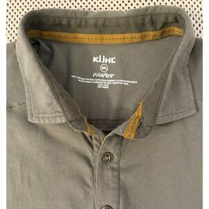 Kuhl Mens Wildfibre SS Polo Shirt Size XXL Army Green Outdoor Organic